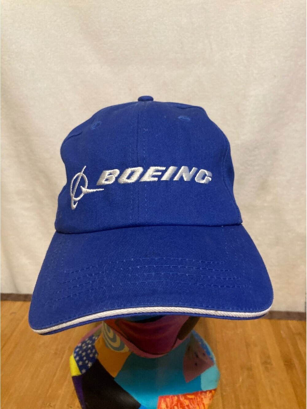Boeing Blue Adjustable Baseball Cap Hat Embroidered Logo Cotton Aviation